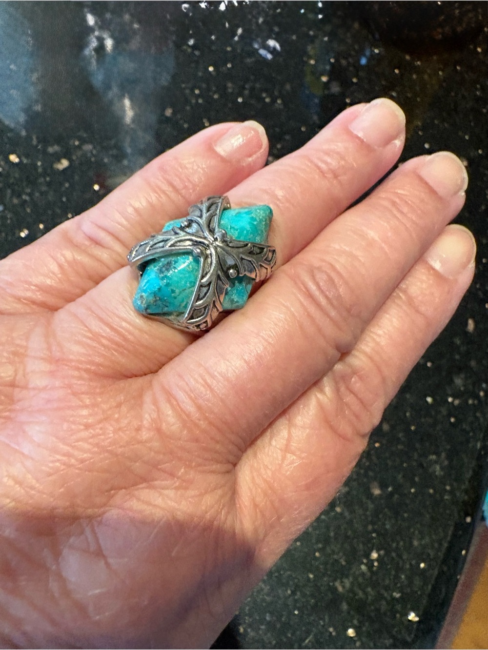 Studio Barse Turquoise Stone Ring with  Butterfly Accent - Women Jewelry 925